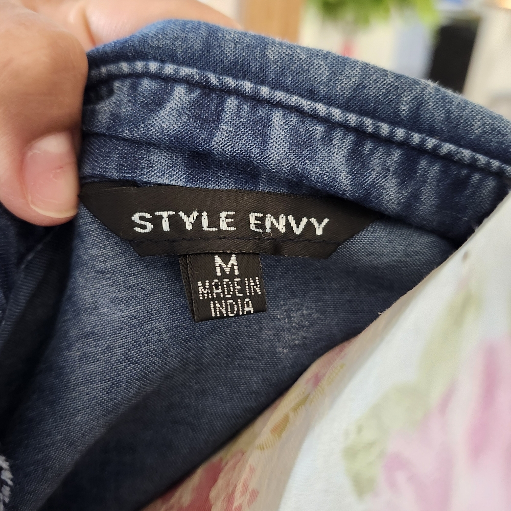 SOLD Style Envy Indigo Denim Button-Down Shirt - Picture 5 of 5